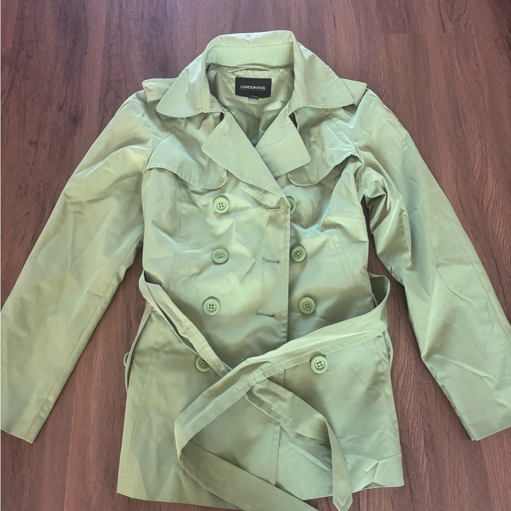 London fog women’s bright Green Trench Coat
